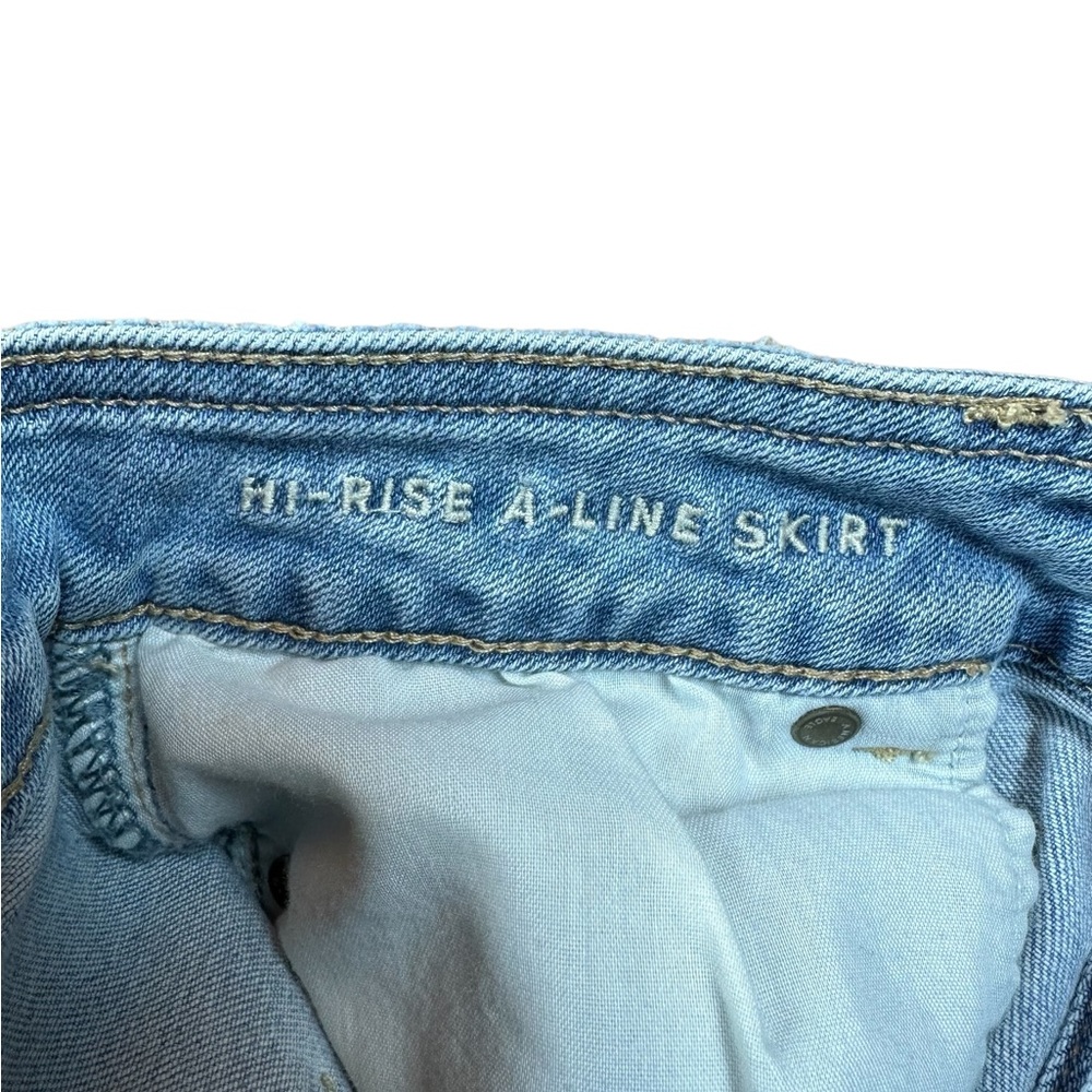 AMERICAN EAGLE: Women's Light Blue High-Waisted A-Line Denim Skirt -Size 4 - Picture 9 of 11